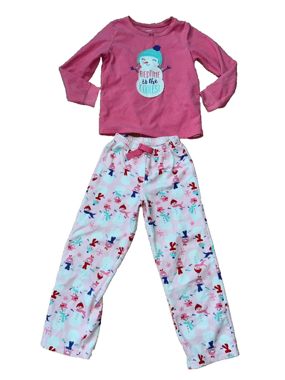Carter’s Toddler Girl’s Fleece 2-Piece Snowman Pajama Set 6 year A010950